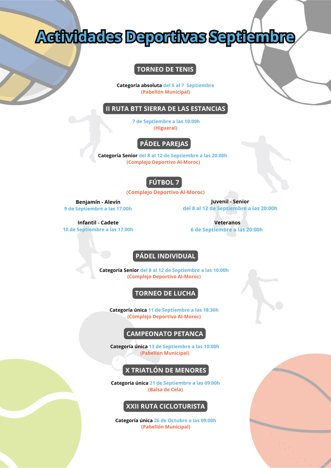 Actividades Deportivas Septiembre 2025 Programación Deportiva de Septiembre 2025
